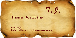 Thoma Jusztina névjegykártya